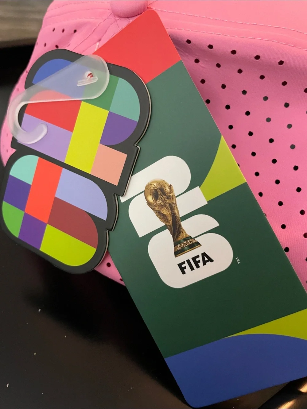 FIFA Pink Adult Snapback Hat with Multicolor Emblem - NWT
